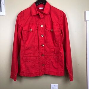 CAbi Coral Ruffled Taylor Jacket